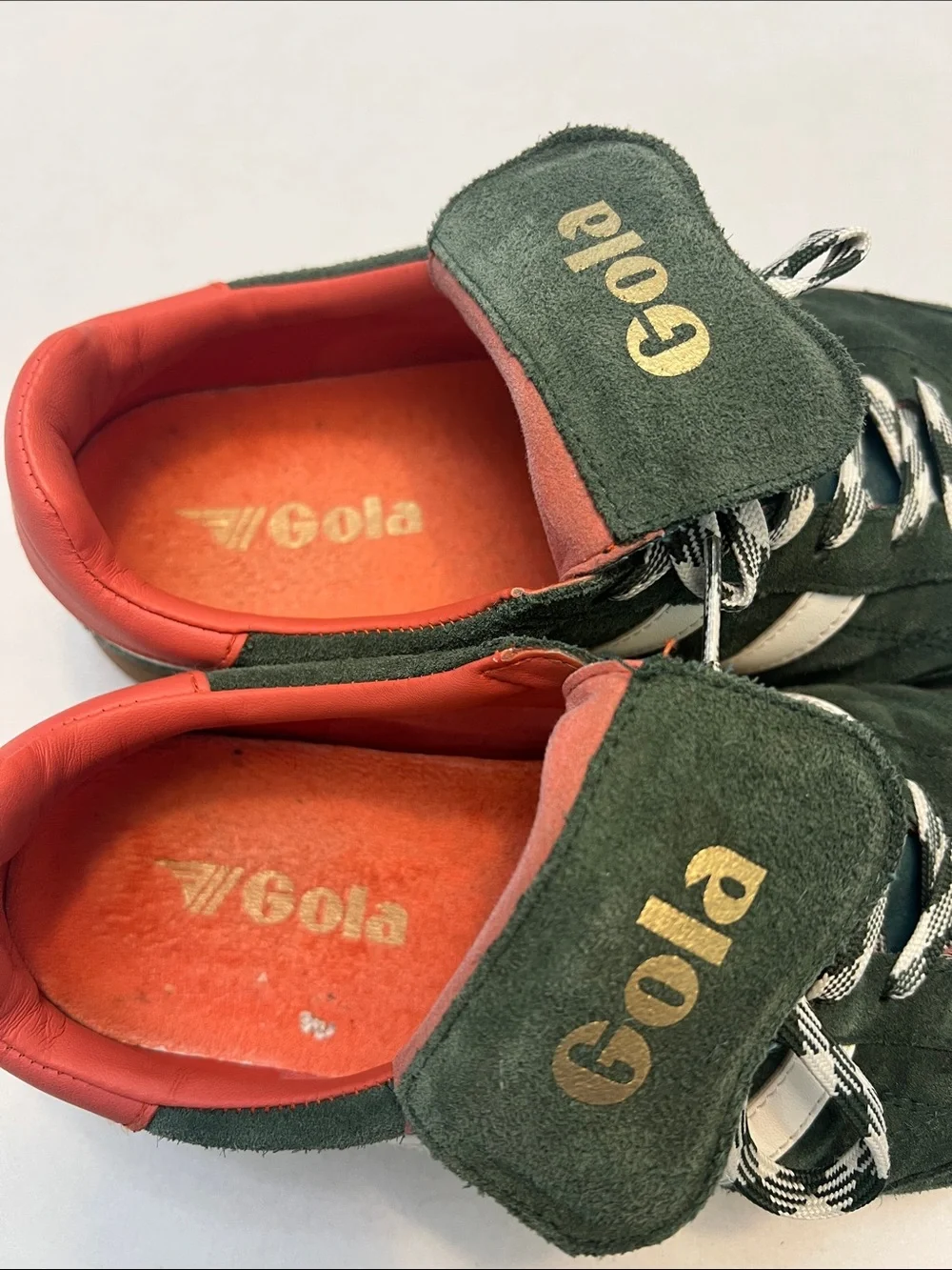GOLA STADIA SUEDE 86 SNEAKER IN GREEN AND WHITE WOMENS SIZE 8 - Picture 7 of 12